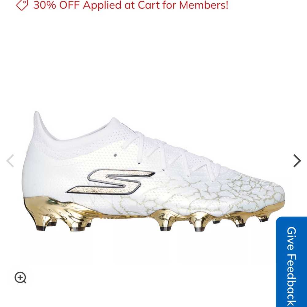 Skechers White and Gold Soccer Cleats